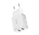 Baseus 2x USB 10,5W 2,1A nástenná nabíjačka Biela