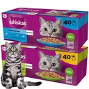 Whiskas karma pre mačky Zmiešajte 6 príchutí rýb hydiny 85 g x 80 kusov