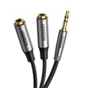 UGREEN AV191 AUX audio rozbočovač, 3,5 mm jack kábel, 20 cm (sivý)