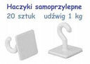 Samolepiace háčiky, plastové, nosnosť 1 kg