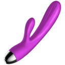 Vibrátor-Silikónový Vibrátor a Pulzátor Purple USB 7+7 Funkcia / Vyhrievanie