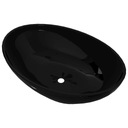 vidaXL Luxusné keramické umývadlo Oval Black 40 x 33 cm