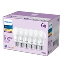 PHILIPS SET 6x E27 LED žiarovka 13W = 100W 2700K TEPLÁ BIELA ​​1521lm A67