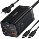 SIEŤOVÁ NABÍJAČKA BASEUS NAPÁJACÍ PÁSOK NAPÁJACÍ ZDROJ 4x USB USB-C QC PD 65W