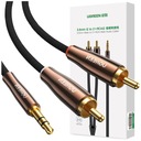 Uzelený kábel audio kábel 3,5 mm mini jack (samec) - 2RCA (samec) 2m medený