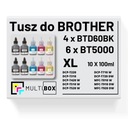 10x NOVÝ atrament BT-D60BK BT-5000 XL pre BROTHER DCP-T220 DCP-T225 DCPT310