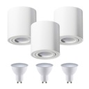 3x okrúhle LED svietidlo OH36 biela + 3x GU10 5,5W teplá žiarovka