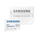 SAMSUNG PRO ENDURANCE MICROSD PAMÄŤOVÁ KARTA 64GB S SD ADAPTÉROM PRE KAMERY