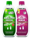 Turistické toaletné tekutiny Thetford Aqua Kem Green + Aqua Rinse