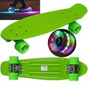 Skateboard so SVIETIACEMI LED kolieskami, flash board pre deti na ihriskách, ZELENÝ