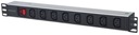 POWER STRIP RACK 1U 110-250V/10A 8X C13, 2M