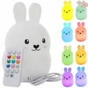 SOFT RABBIT Nočná lampa pre deti, farebné SILIKÓNOVÉ RGB LED + diaľkové ovládanie