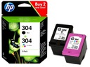 2x HP 304 N9K06AE N9K05AE DESKJET INK 2620 2630