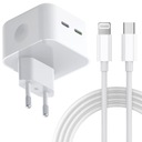 Rýchla nabíjačka pre iPhone, dvojitá USB-C kocka 35W, Lightning kábel