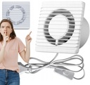 KÚPEĽŇOVÝ VENTILÁTOR SO SPÍNAČOM Fi 100 WALL SILENT Kábel so zástrčkou