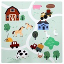 EVA FOAM MAT VEĽKÁ PENOVÁ PUZZLE SOFT 9 EL 90X90 FARM ROADS COUNTRY