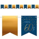 Veniec s nápisom HAPPY 60th blue GOLD