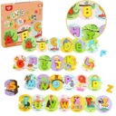 TOOKY TOY Drevené puzzle Montessori puzzle Učenie písmen abecedy Slová A