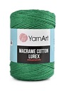 Výplet YarnArt Macrame Bavlna Lurex - 728 zelená