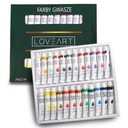 Gvaš Loveart školské farby 24 farieb 12ml Sada farieb 24x12ml