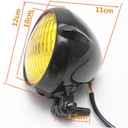 1x Bobber Motocykel Headlight Black