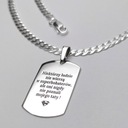 SILVER CHAIN ​​​​ARMOR DOG TAG DARČEK NA DEŇ PRIATEĽOV + GRAVÍR