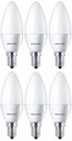 6x LED ŽIAROVKA 7W NW 4000K E14 SVIEČKA PHILIPS