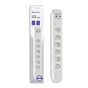 Qoltec Predlžovací kábel Anti-surge power strip 6 zásuviek 2 x USB 1,8m