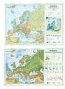 A2 MAPA EURÓPY, OBOJSTRANNÁ LAMINOVANÁ UMELECKÁ MAPA