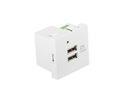 ZÁSUVKA 45X45 230V NABÍJAČKA 2XUSB 2.1A BIELA