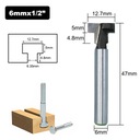 T drážková fréza 12,7/5/6 drážok pre blistre skrutiek