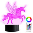 XL LED NOČNÁ LAMPA 3D Pegasus Unicorn Horse 16 farieb + Diaľkové ovládanie NAME Gravírovanie