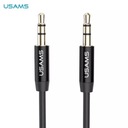 USAMS Audio Jack adaptér 3,5m - 3,5m 1m Čierna/Čierna