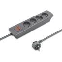 Qoltec Power strip - 4 zásuvky, 1,8 m, šedá