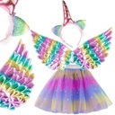 FAREBNÝ kostýmový set JEDNOROŽEC PEGASUS SKIRT dúhový pastel