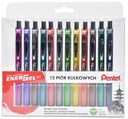 Sada guľôčkových pier Pentel Energel BL77 12 farieb