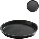 Čašnícky podnos, protišmykový, odolný, okrúhly, s okrajom, priem. 32 cm - čierna
