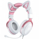 Herné slúchadlá X10 USB cat ears, ružové a biele