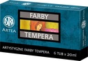 ASTRA temperové farby - 6 ks po 20 ml.