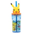 Hrnček so slamkou a 3D figúrkou POKEMONA, 360 ml