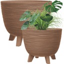 ECO WOOD kvetináč s nohami 29 cm - prírodný