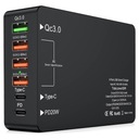 Rýchla nástenná nabíjačka 6 USB C PD 20W QC3.0 65W