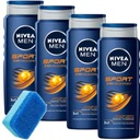 Nivea Men Sport Pánsky sprchový gél Body Hair Wash 4x500ml