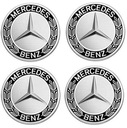 4x krytky Mercedes, krytky, krytky nábojov, 75 mm, čierne