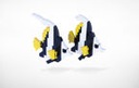 Lego 2x Black & White Bannerfish