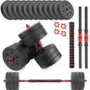 Činky 2x30kg, bitúmenové, nastaviteľné S KONEKTOROM, sada 60kg, BARbell Bars