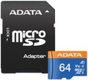 Mikrokarta 64GB microSD A-Data A1 V10 + SD adaptér