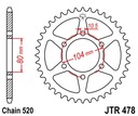 JT JTR478.46 ZADNÉ OZUBENÉ KOLO