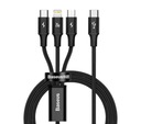 Kábel Baseus USB - microUSB / USB-C / Lightning kábel 1,5 metra Čierny