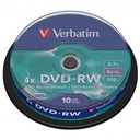 Verbatim DVD-RW, matná strieborná, 43552, 4,7 GB, 4x, sp